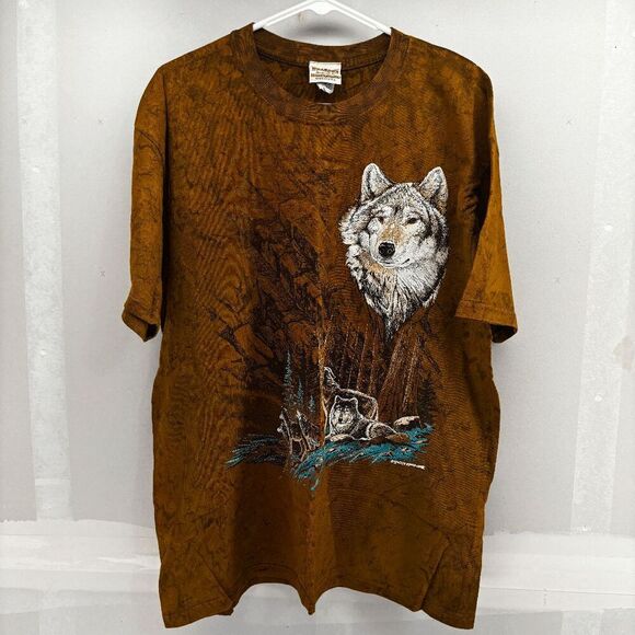 Vintage Ragtops Sportswear T-Shirt Size Large Native American Wolf Wolves USA - Picture 3 of 6